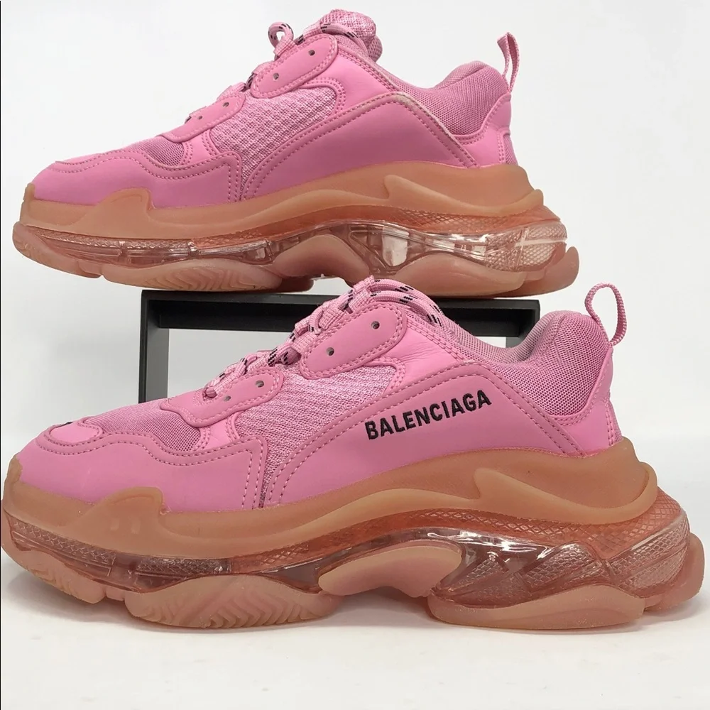 Balenciaga Triple S Pink Clear Sole Women’s Sneakers - Size EU 39 (9W) No Box - Picture 2 of 13